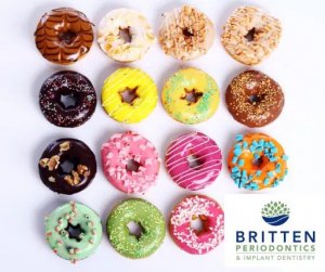 How sugar consumption leads to cavities, educational image from Britten Periodontics.