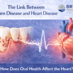 Illustration showing the link between gum disease and heart disease, highlighting inflammation in the gums connected to cardiovascular health.